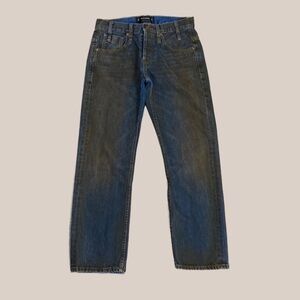 CALVIN RUCKER “LOVE ME” BOYFRIEND BUTTON FLY HIGH WAISTED JEANS IN BLUE SZ 25